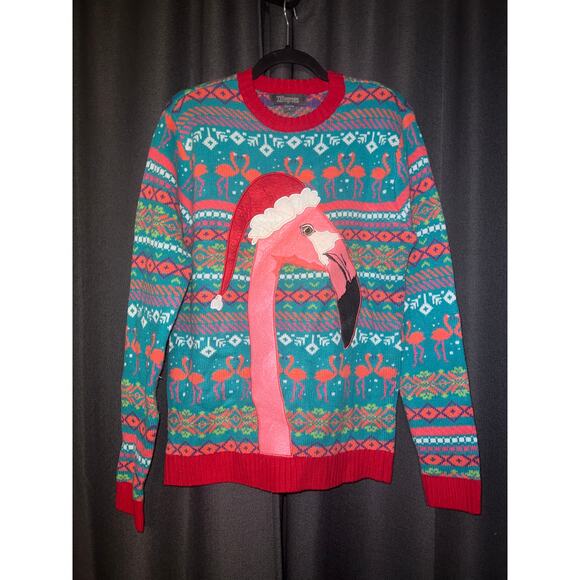 Ugly Christmas Sweater Xmas Size Small Flamingo - Picture 1 of 3